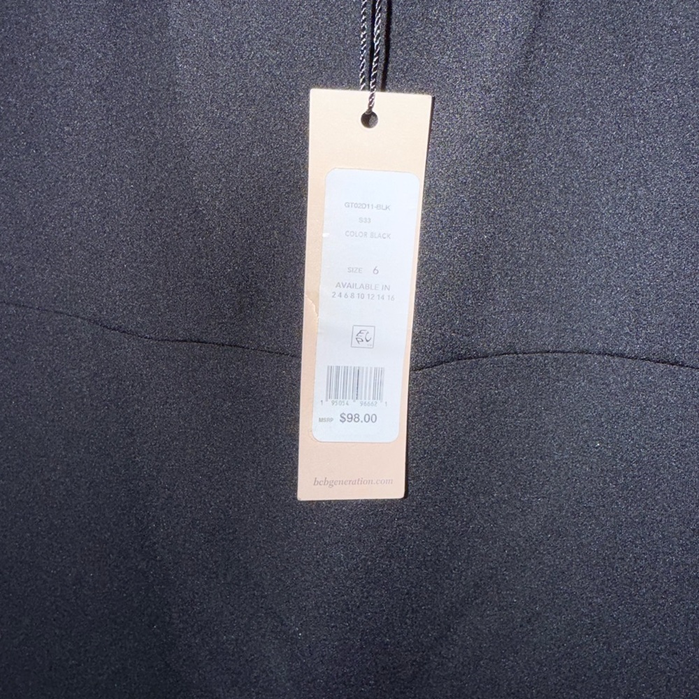 BCBGeneration Little Black Tie-Shoulder Mini Dress-NWT - Picture 6 of 7